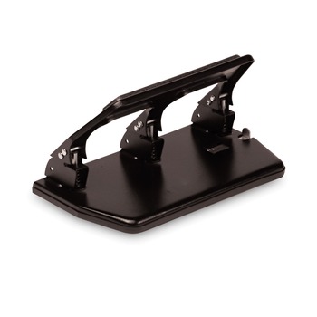 Master 9/32 in. Holes 30-Sheet Heavy-Duty 3-Hole Punch with Gel Padded Handle - Black