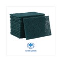 Sponges & Scrubbers | Boardwalk 86LGI 6 in. x 9 in. Heavy-Duty Scour Pad - Green (15/Carton) image number 4