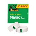  | Scotch 810P10K 1 in. Core 0.75 in. x 83.33 ft. Magic Tape Value Pack - Clear (10/Pack) image number 0