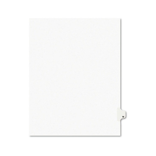 | Avery 01423 11 in. x 8.5 in. Legal Exhibit Letter W Side Tab Index Dividers - White (25-Piece/Pack) image number 0