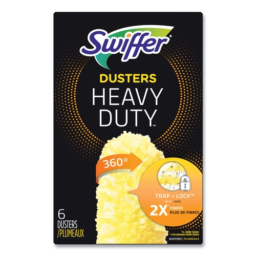 Cleaning & Janitorial Supplies | Swiffer 21620 360 Dusters Refill, Dust Lock Fiber, Yellow (6/Box, 4 Box/Carton) image number 0