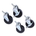 | Alera ALESW790004 3 Wheel 2 Locking Optional Grip Ring Stem Casters for Wire Shelving - Black (4/Set) image number 0