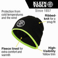 Klein Tools 60391 Knit Beanie - One Size, Black/High Visibility Yellow image number 4