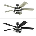Ceiling Fans | Prominence Home 51863-45 52 in. Remote Control Industrial Style Indoor LED Ceiling Fan with Light - Matte Black image number 1