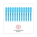 Office Jansan | Universal UNV08854 Chisel Tip Fluorescent Blue Ink Blue Barrel Pocket Highlighters (1 Dozen) image number 6