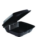 Food Trays, Containers, and Lids | Dart 90HTPFB1R 9.01 in. x 9.4 in. x 3.1 in. Insulated Foam Hinged Lid Containers - Black (200/Carton) image number 1