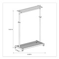  | Alba PMLUX6 44.8w x 21.67d x 70.8h 6 Hanger/6 Hook Garment Rack - Silver/Wood image number 1
