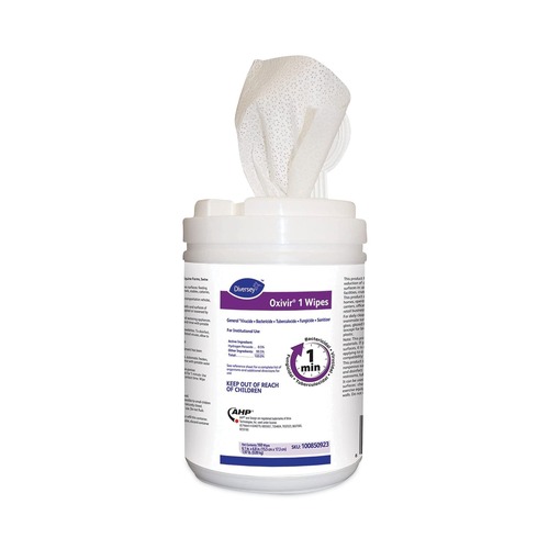 Disinfectants | Diversey Care 100850923 Oxivir 6 in. x 7 in. 1-Ply 1 Wipes (160/Canister, 12 Canisters/Carton) image number 0