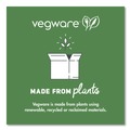 Food Trays, Containers, and Lids | Vegware WHBRG-8-3 HW 7.9 in. x 7.9 in. x 2.9 in. Molded Fiber Compostable Sugarcane 3-Compartment Clamshell Containers - White (200/Carton) image number 3