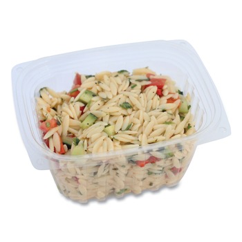World Centric 4.8 in. x 5.9 in. x 2.8 in. 16 oz. PLA Rectangular Plastic Deli Containers - Clear (900/Carton)