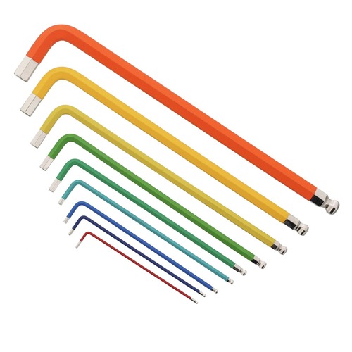 Hand Tool Sets | Wiha Tools 66980 9-Piece Ball End Color Coded Metric Hex L-Key Set image number 0