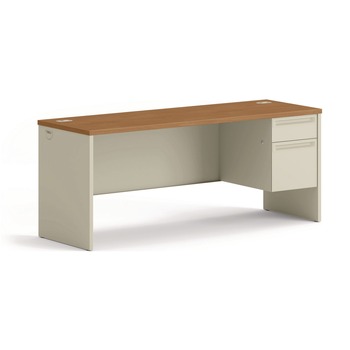 HON 38000 Series 72 in. x 24 in. x 29.5 in. Right Pedestal Credenza - Harvest/Putty