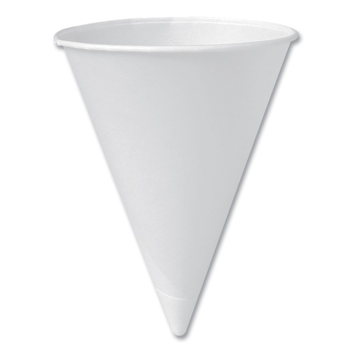 4th of July Sale | SOLO 6RB-2050 Bare Eco-Forward 6 oz. Treated Paper Cone Cups - White (200/Sleeve, 25 Sleeves/Carton) image number 0