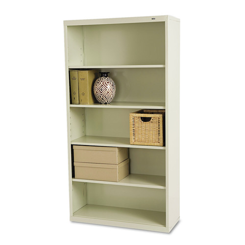  | Tennsco B-66-CPY 34-1/2 in. x 13-1/2 in. x 66 in. Five-Shelf, Metal Bookcase - Putty image number 0