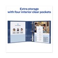 Office Jansan | Avery 79805 3 One Touch EZD Rings 1.5 in. Capacity 11 in. x 8.5 in. Heavy-Duty View Binder with DuraHinge - Navy Blue image number 7