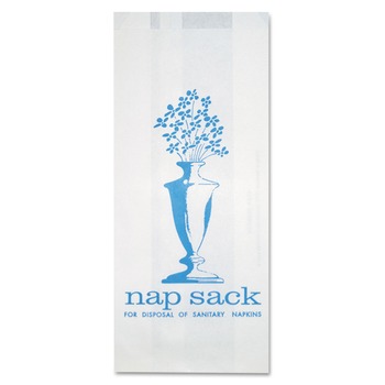 Bagcraft Nap Sack 4 in. x 9 in. Sanitary Disposal Bags - White (1000/Carton)