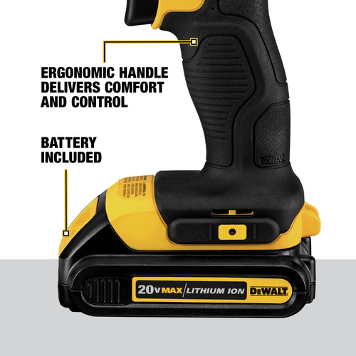 Dewalt DCD771C2 20V MAX Brushed Lithium-Ion 1-2 in. Cordless Compact Drill Driver Kit with 2 (1.3 Ah) | CPO Outlets