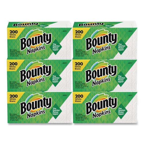 Tabletop and Serveware | Bounty 96595 12-1/10 in. x 12 in. 1-Ply Quilted Napkins - White (8/Carton) image number 0
