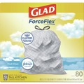 Cleaning & Janitorial Supplies | Glad 78899 ForceFlex 24 in. x 27.38 in. 13 Gallon Kitchen Drawstring Trash Bags - Fresh Clean Scent/White (240/Carton) image number 1