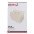 Office Jansan | Universal UNV15113EE 11-Point 1/3-Cut Top Tab Assorted-Position File Folders - Legal Size, Manila (100/Box) image number 0