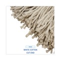 Mops | Boardwalk BWK724CCT 24 oz. Cut-End Lie-Flat Cotton Wet Mop Head - White (12/Carton) image number 5