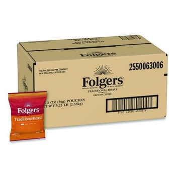 Folgers 2 oz. Traditional Roast Ground Coffee Fraction Packs (42/Carton)