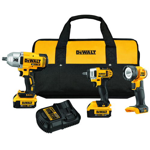 Combo Kits | Dewalt DCK398M2 20V MAX 4.0 Ah Cordless Lithium-Ion 3-Tool Combo Kit image number 0