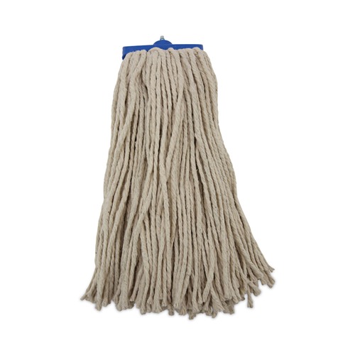 Mops | Boardwalk BWK716CEA 16 oz. Cut-End Lie-Flat Cotton Wet Mop Head - White image number 0