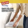 Cleaning & Janitorial Supplies | Glad 78899 ForceFlex 24 in. x 27.38 in. 13 Gallon Kitchen Drawstring Trash Bags - Fresh Clean Scent/White (240/Carton) image number 6