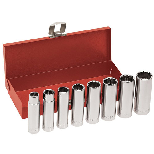 Socket Sets | Klein Tools 65514 8-Piece 1/2 in. Drive 12 Point Deep Socket Wrench Set image number 0