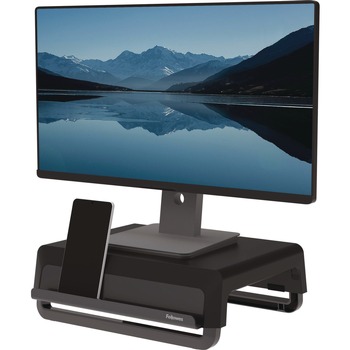 Fellowes Mfg Co. 13.94 in. x 11.97 in. x 3.25 in. to 6 in. Supports 33 lbs. Breyta Monitor Stand - Black