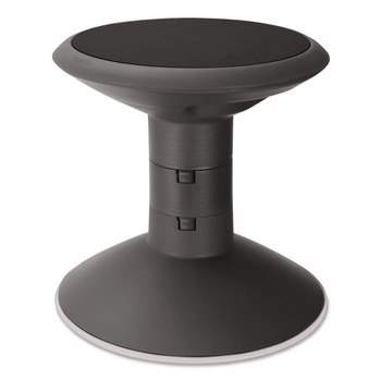 Storex Wiggle Stool, Backless, Supports Up to 250 lbs, 12-in to 18-in Seat Height, Black Seat, Black Base