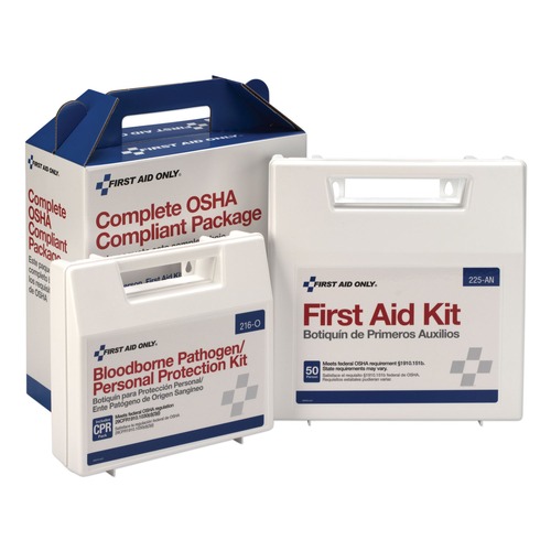 First Aid | First Aid Only 228-CP ANSI/OSHA Compliant 50 Person First Aid and BPP Kit (229/Kit) image number 0