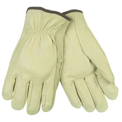 Work Gloves | MCR Safety 3400XL 24-Piece Unlined Pigskin Driver Gloves - X-Large, Cream image number 0