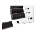 Washable Markers | U Brands 2925U01-12 Low-Odor Dry-Erase Markers with Erasers - Black/Broad Chisel Tip (1-Dozen) image number 3