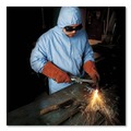 Bib Overalls | KleenGuard 45324 A65 Zipper Front Flame-Resistant Hooded Coveralls with Elastic Wrist and Ankles - X-Large/Blue (25/Carton) image number 7