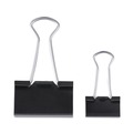 Office Jansan | Universal UNV11160 Binder Clips with Storage Tub - Small/Medium, Black/Silver (60/Pack) image number 1