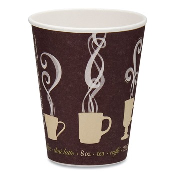Dart Thermoguard 8 oz. Insulated Paper Hot Cups - Steam Print (1000/Carton)