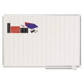  | MasterVision MA0592830A 1 in. x 2 in. Grid 48 in. x 36 in. Aluminum Lacquered Steel Magnetic Dry Erase Planning Board with Accessories - White/Silver image number 0