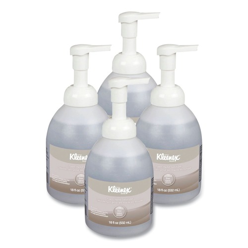 Cleaning & Janitorial Supplies | Kleenex 45827 18 oz. Pump Bottle Fragrance-Free Alcohol-Free Foam Hand Sanitizer (4/Carton) image number 0