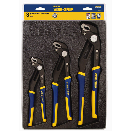  | Irwin Vise-Grip 2078710 3 Pc. GrooveLock Pliers Set with Storage Tray image number 0