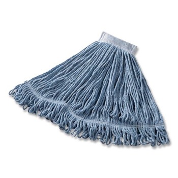 Rubbermaid Commercial Super Stitch Cotton/Synthetic Blend Mop Head - Large, Blue (6/Carton)
