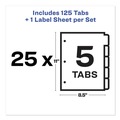 Office Jansan | Avery 11446 Index Maker 11 in. x 8.5 in. 5-Tab Print and Apply Clear Label Dividers - White (25/Box) image number 4
