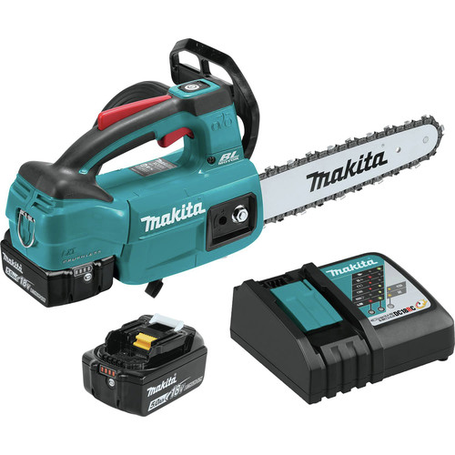 Chainsaws | Makita XCU06T 18V LXT Lithium-Ion Brushless Cordless 10 in. Top Handle Chain Saw Kit (5.0Ah) image number 0