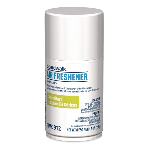 Odor Control | Boardwalk 1000003940 7 oz. Aerosol Can Metered Air Freshener Refill - Citrus (6/Carton) image number 0