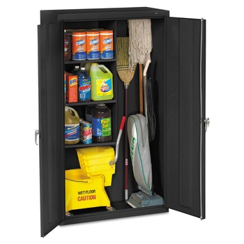 Tennsco 36 in. x 18 in. x 64 in. Janitorial Cabinet - Black