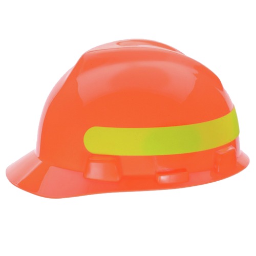 Hard Hats | MSA 10102193 V-Gard Hi-Viz Slotted Cap - Orange/Yellow Green image number 0
