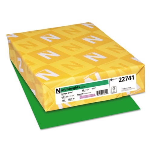 Office Jansan | Astrobrights 22741 65 lbs. 8.5 in. x 11 in. Color Cardstock - Gamma Green (250/Pack) image number 0