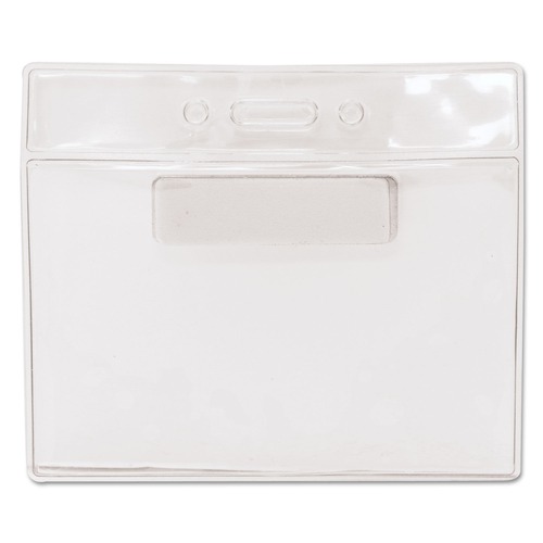 Office Jansan | Advantus 97071 4.5 in. x 3.25 in. Holder 4.13 in. x 3 in. Insert Horizontal Magnetic-Style Name Badge Kits - Clear (20/Pack) image number 0