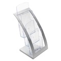 Office Jansan | Deflecto 693645 6.75 in. x 6.94 in. x 13.31 in. 3-Tier Literature Holder - Leaflet Size, Silver image number 0